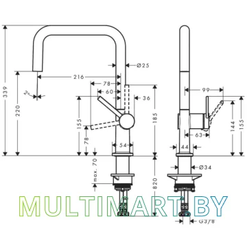 Смеситель Hansgrohe Talis M54 72806000 картинка 3